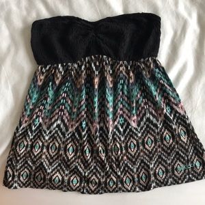 Billabong Aztec & Black Tube Top Sleeveless Tank